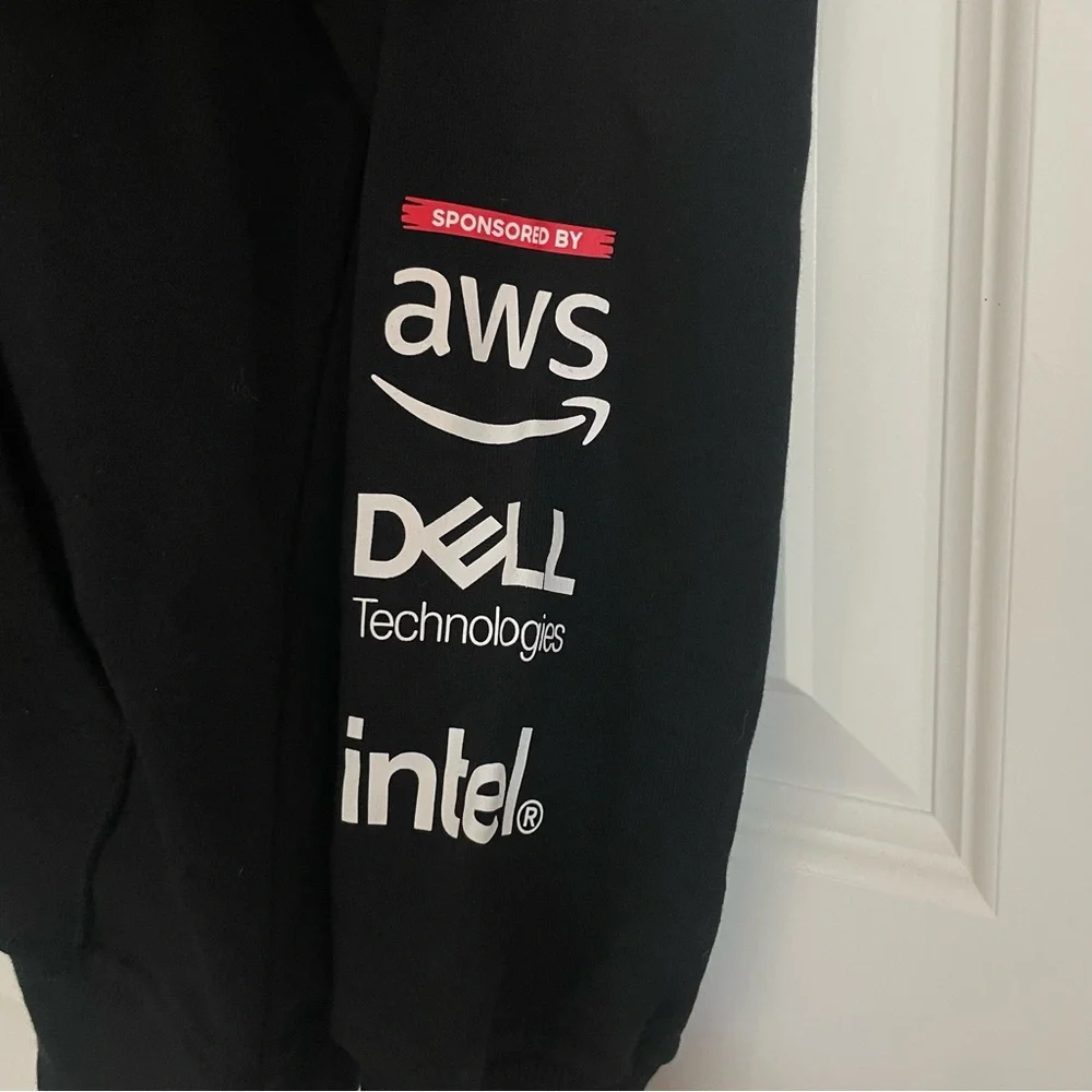 Crowdstrike Falcon 2025 Black Full Zip Hoodie with Red Trim